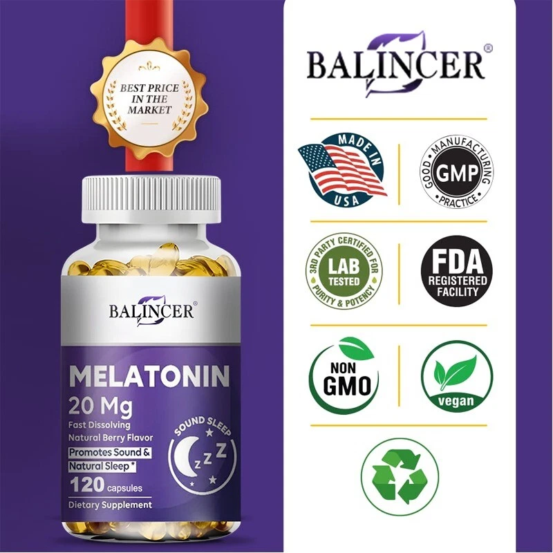 SLEEP AID Capsules 20mg - Fall Asleep FAST Quickly and Maintain Sleep Quality