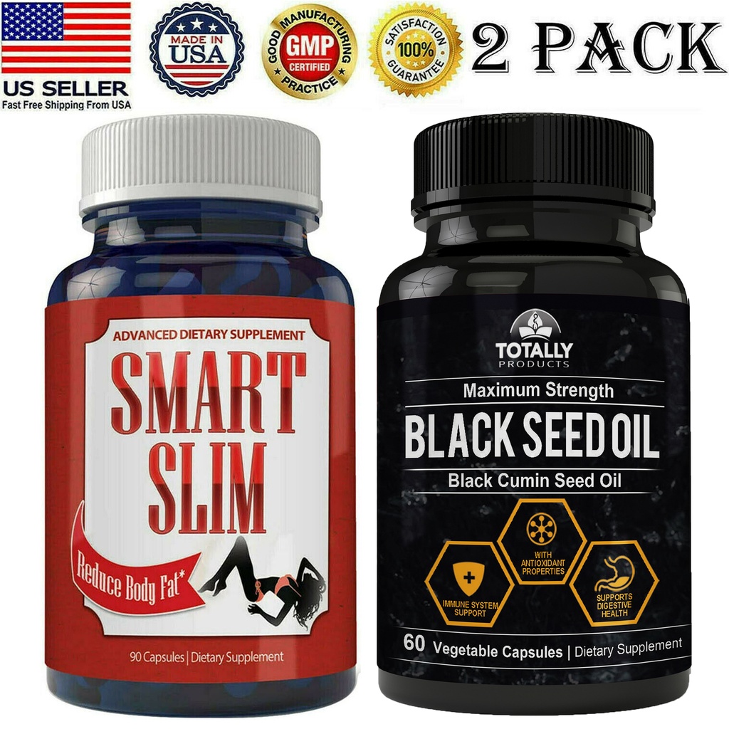 Smart Slim Fat Burn Weight Loss Diet Pills High Potency Black Seed Oil Capsules