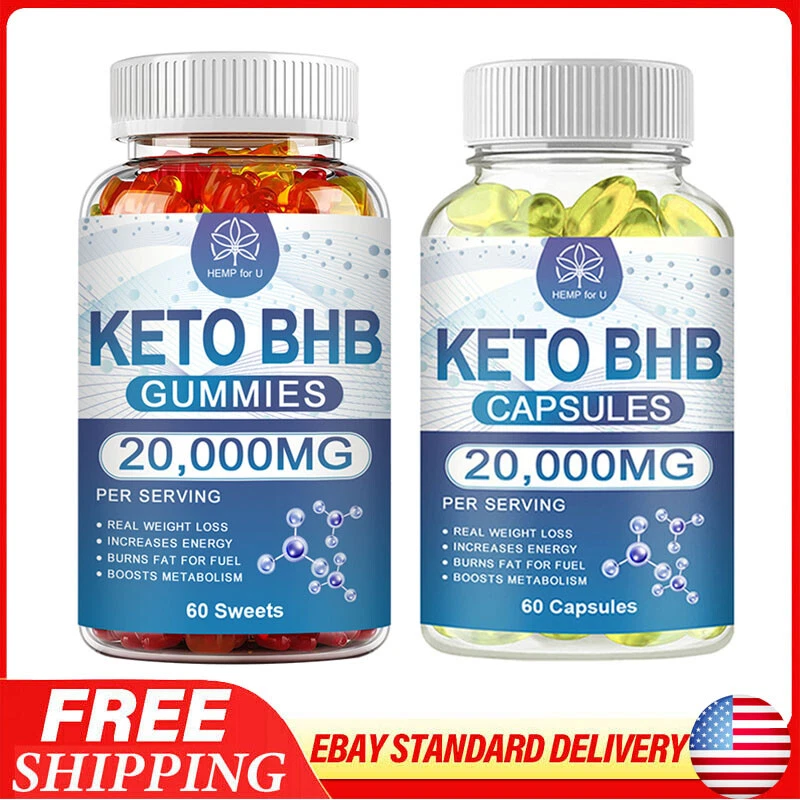 Keto Gummies 20000mg Apple Cider Vinegar ACV Fat Burner Weight Loss 60 Capsules