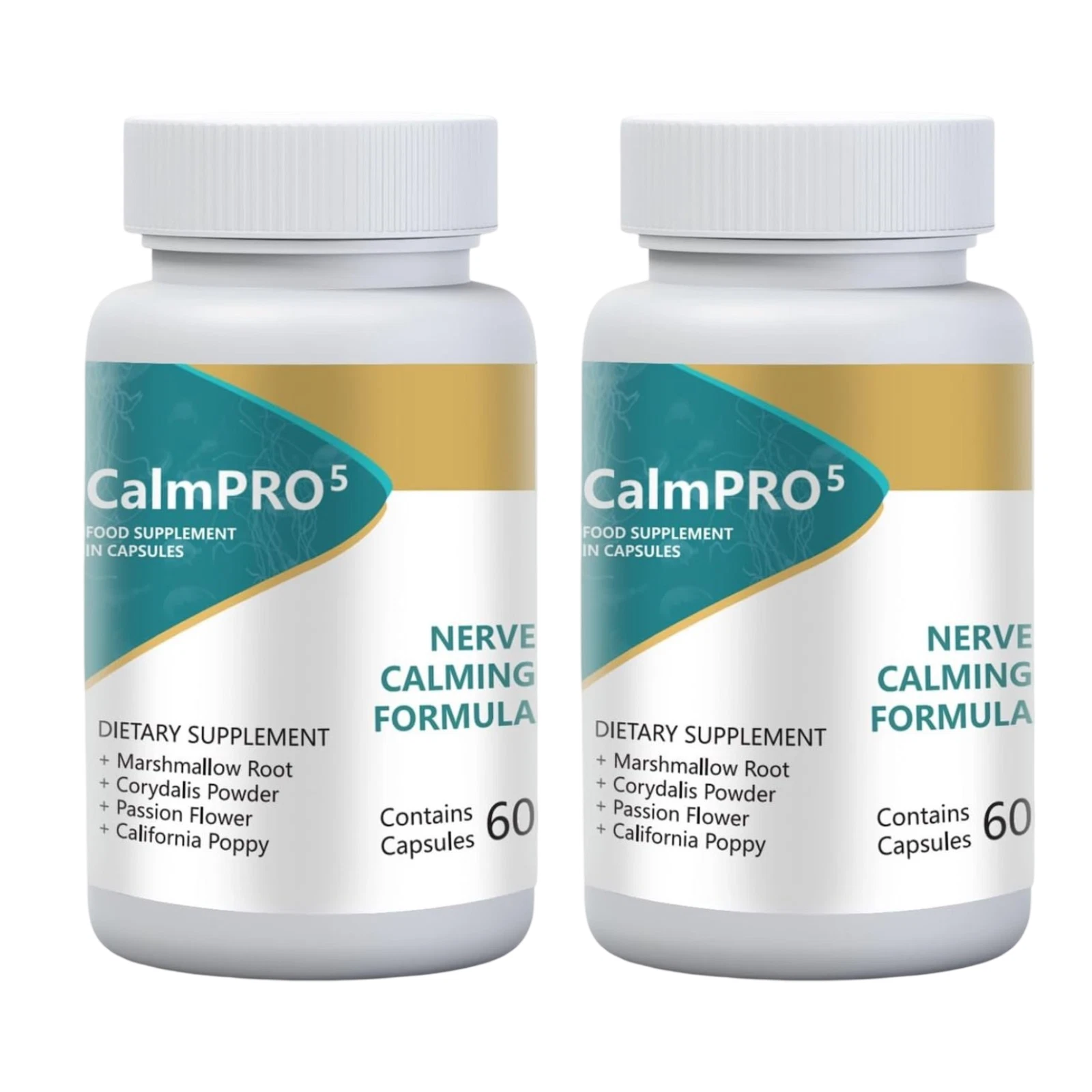 2-Pack CalmPro 5 Nerve Calming Support Formula Calm Pro 5 (120 Capsules)