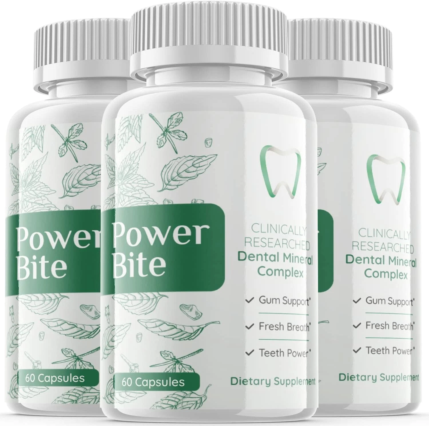 3 - Power Bite Oral Probiotic - Dietary Supplement Pills For Teeth & Gums Repair