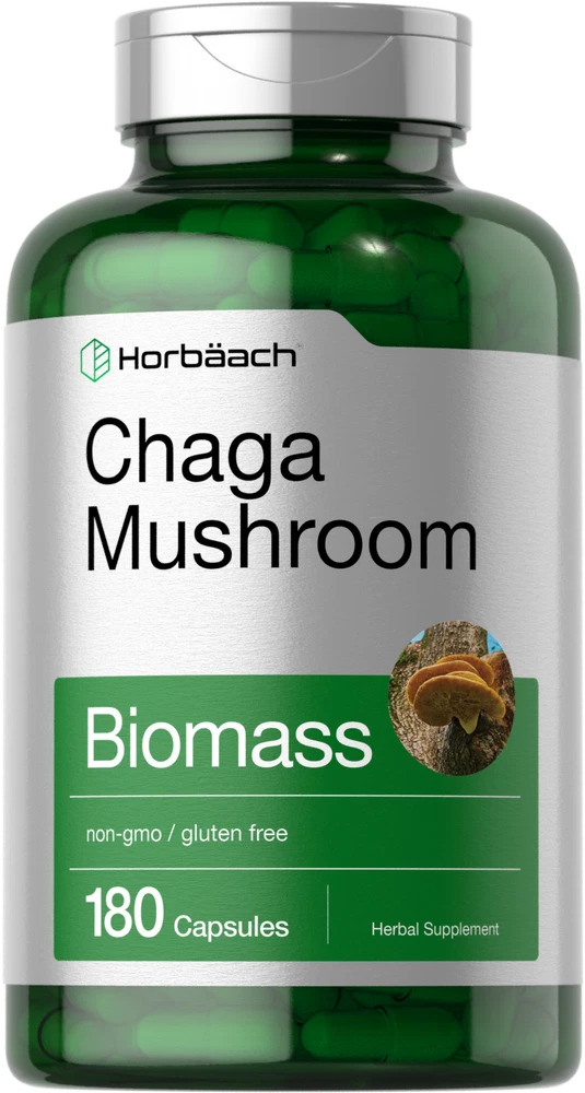Chaga Mushroom Capsules | 600mg | 180 Count | Non-GMO | by Horbaach