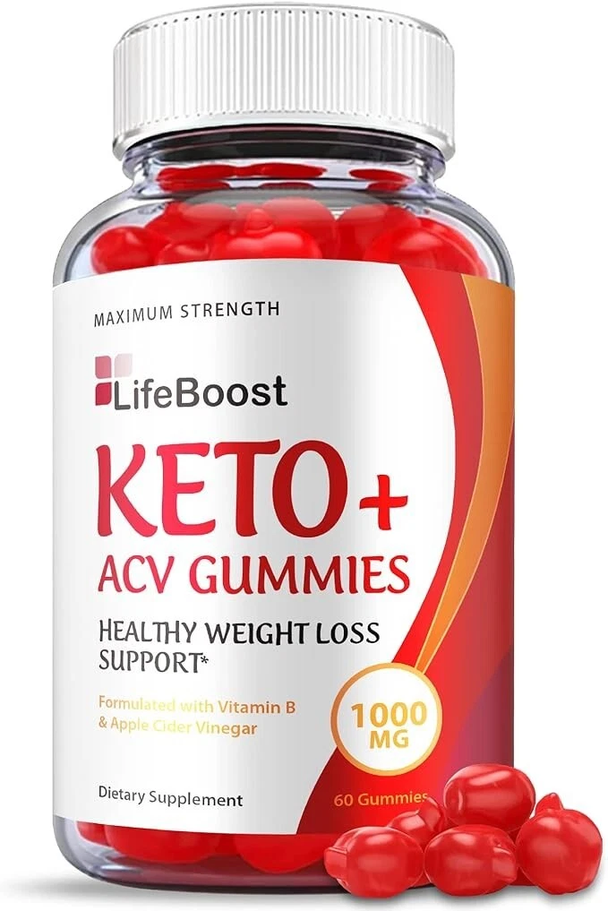 Life Boost Keto +ACV Gummies Weight Loss Support Dietary Supplement (60 Gummies)