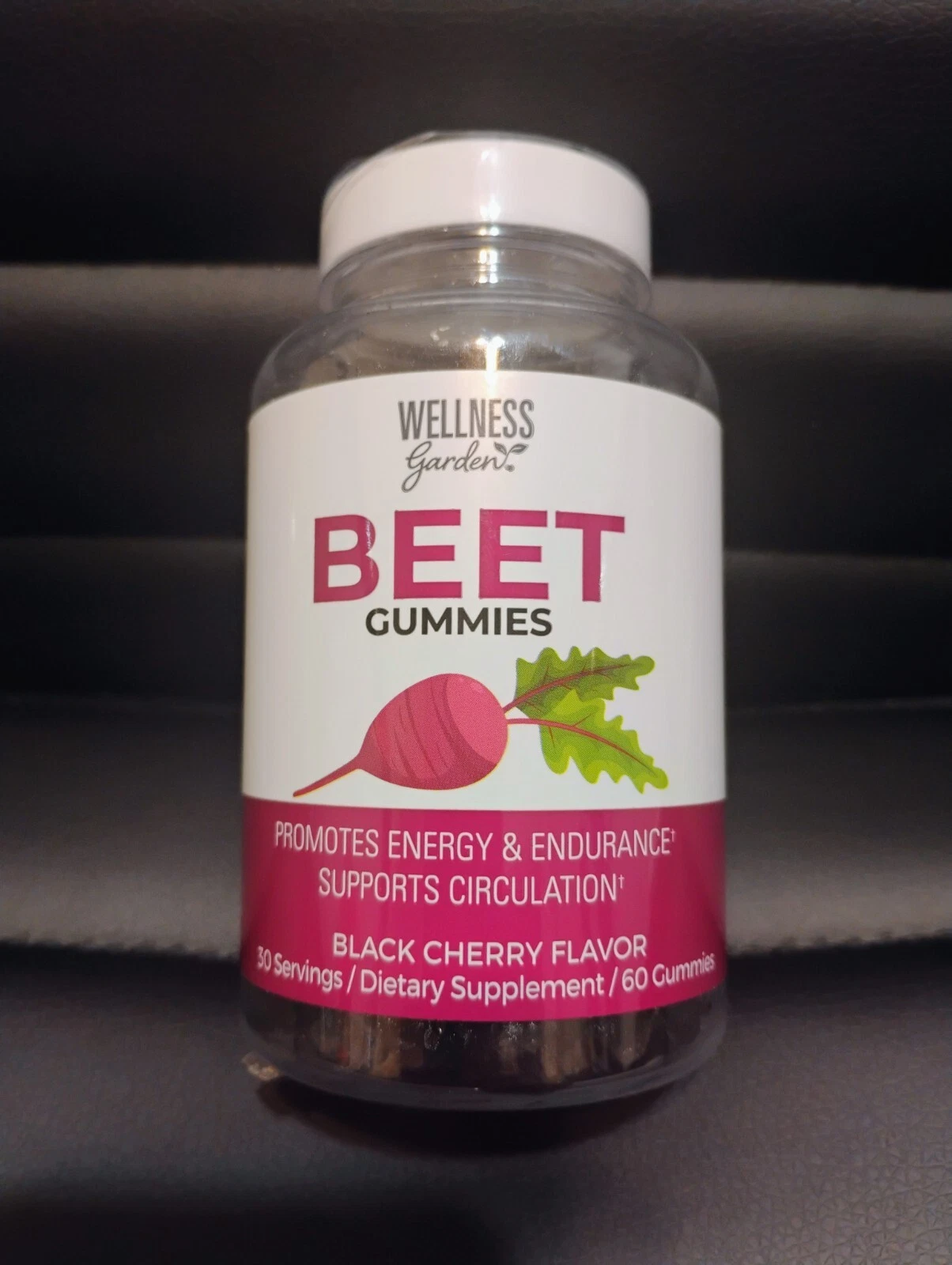 Wellness Garden Beet 500mg Circulation Superfood 60 Gummies Black Cherry New