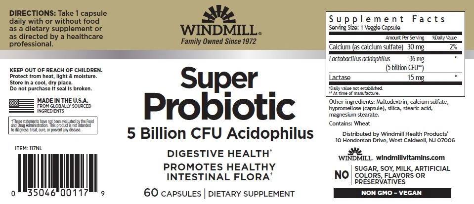 Super Probiotic 5 Billion CFU –Digestive & Immune Support Supplement 60 Capsules