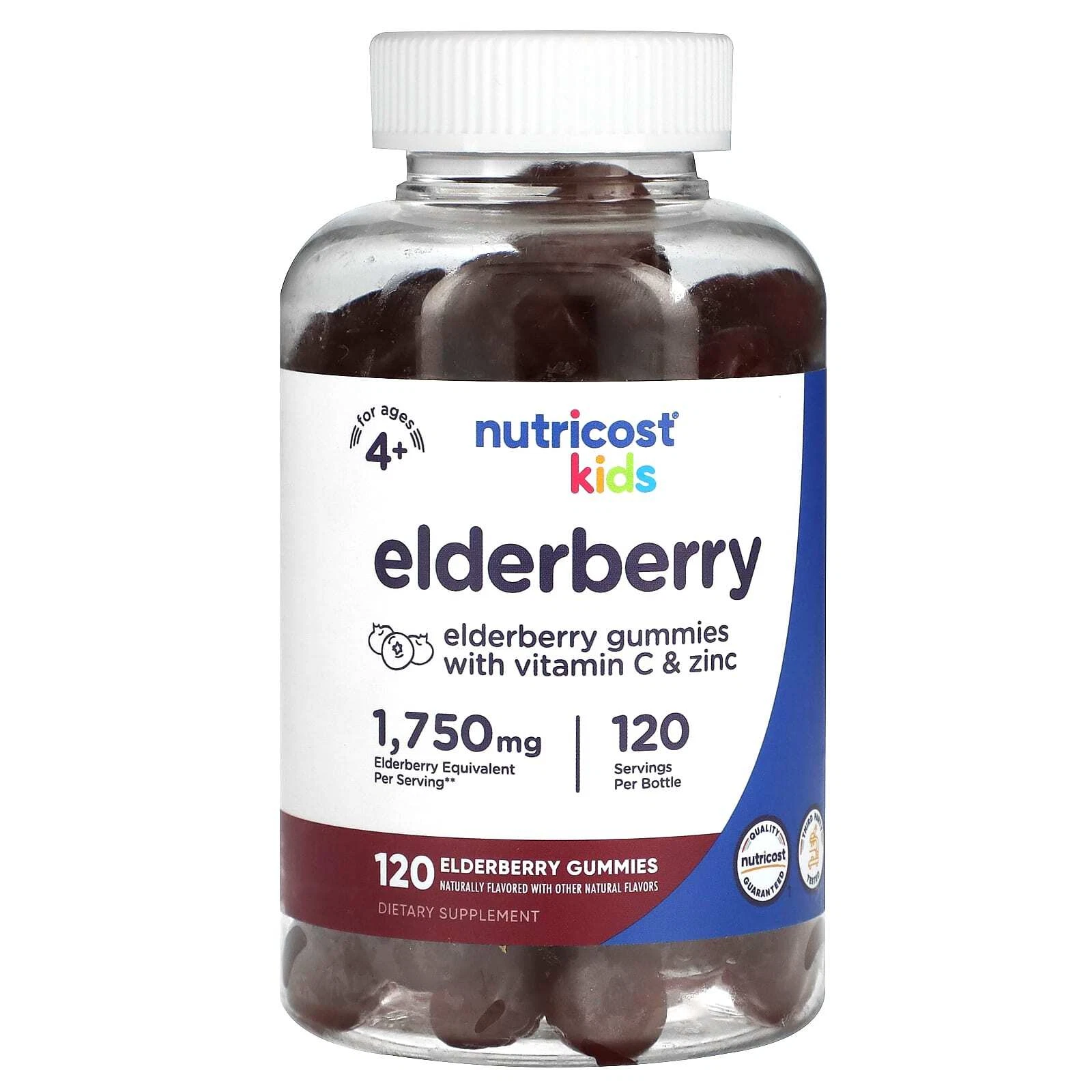 2 X Nutricost, Kids, Elderberry, Ages 4+, 1,750 mg, 120 Gummies