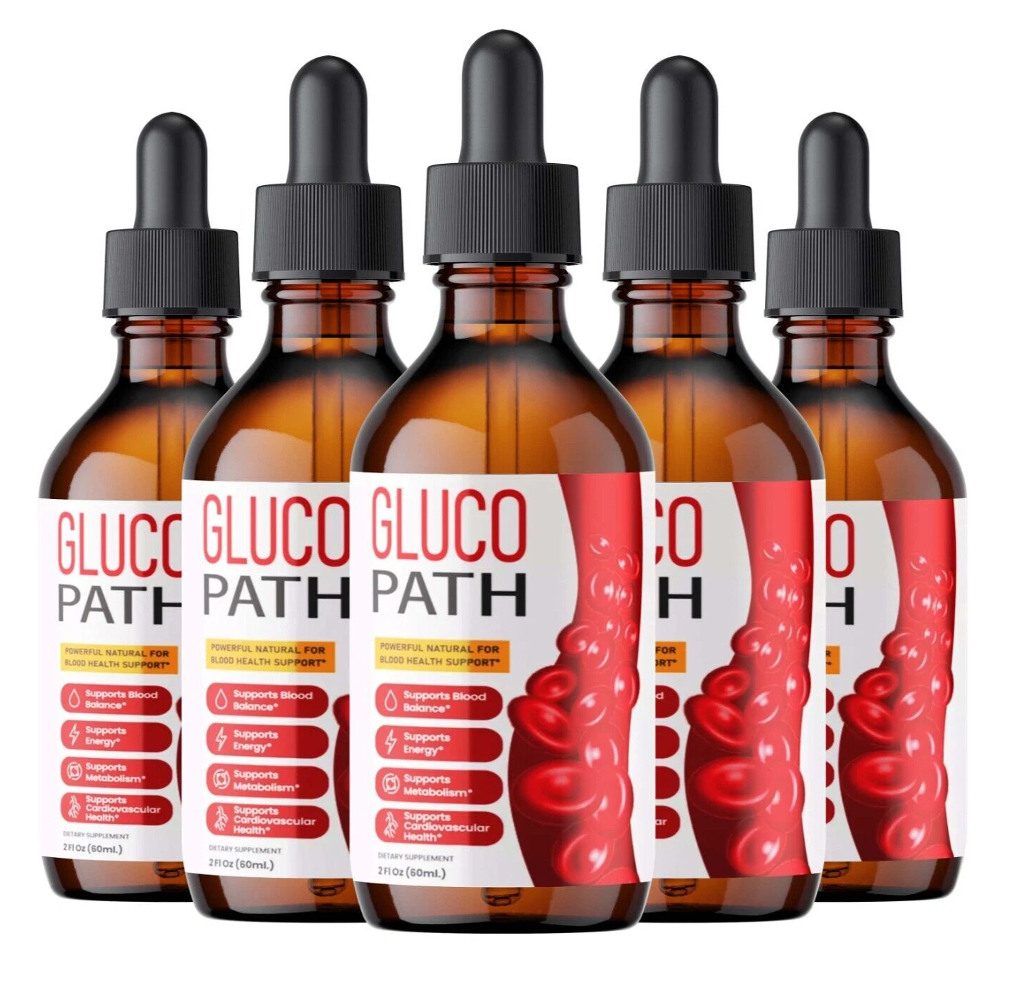 (5 Pack) Gluco Path Blood Support Drops Advanced Vitamin Formula Supplement