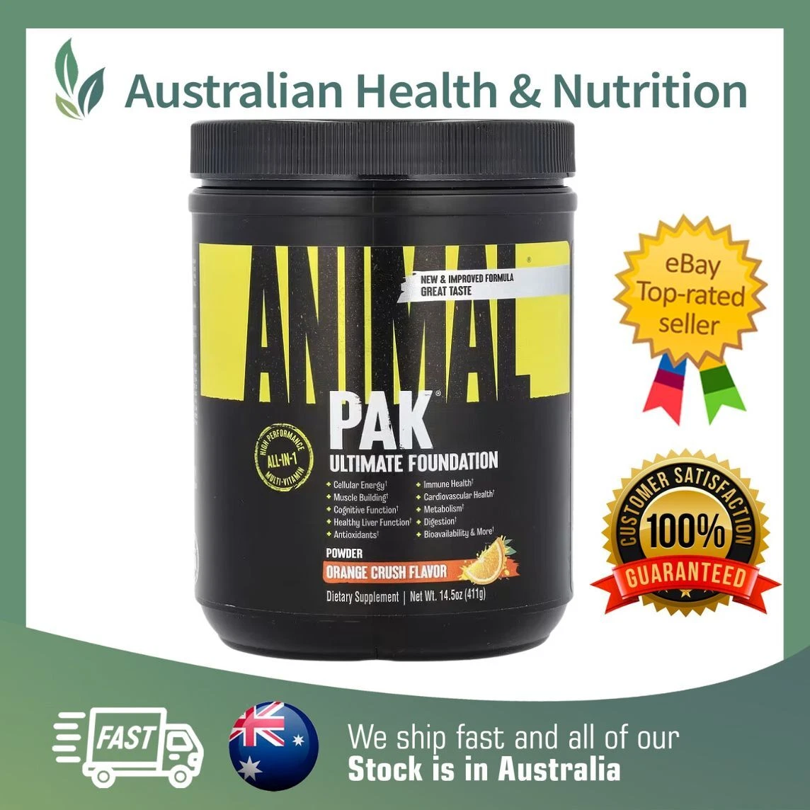 UNIVERSAL NUTRITION ANIMAL PAK POWDER 30 SERVES + FREE SAME DAY SHIPPING