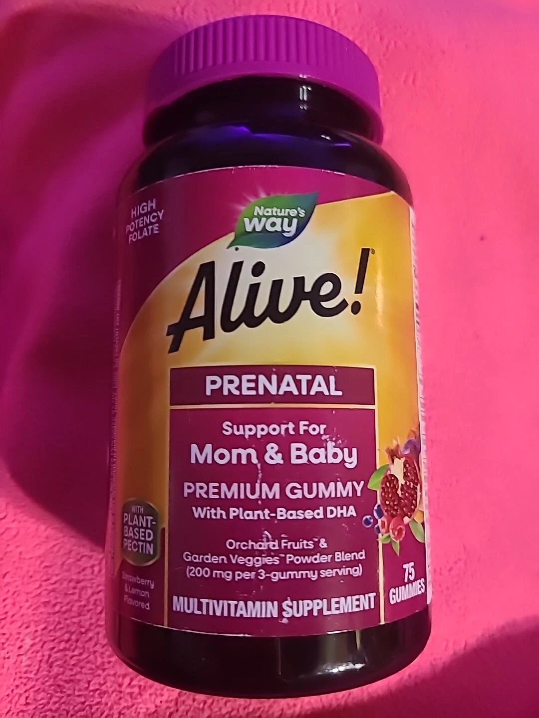 Nature’s Way Alive! Prenatal Premium Gummy Multivitamin, High Potency.exp7/25