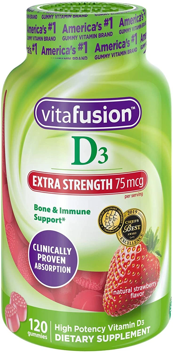 Vitafusion Extra Strength Vitamin D3 Gummies, 120 Count