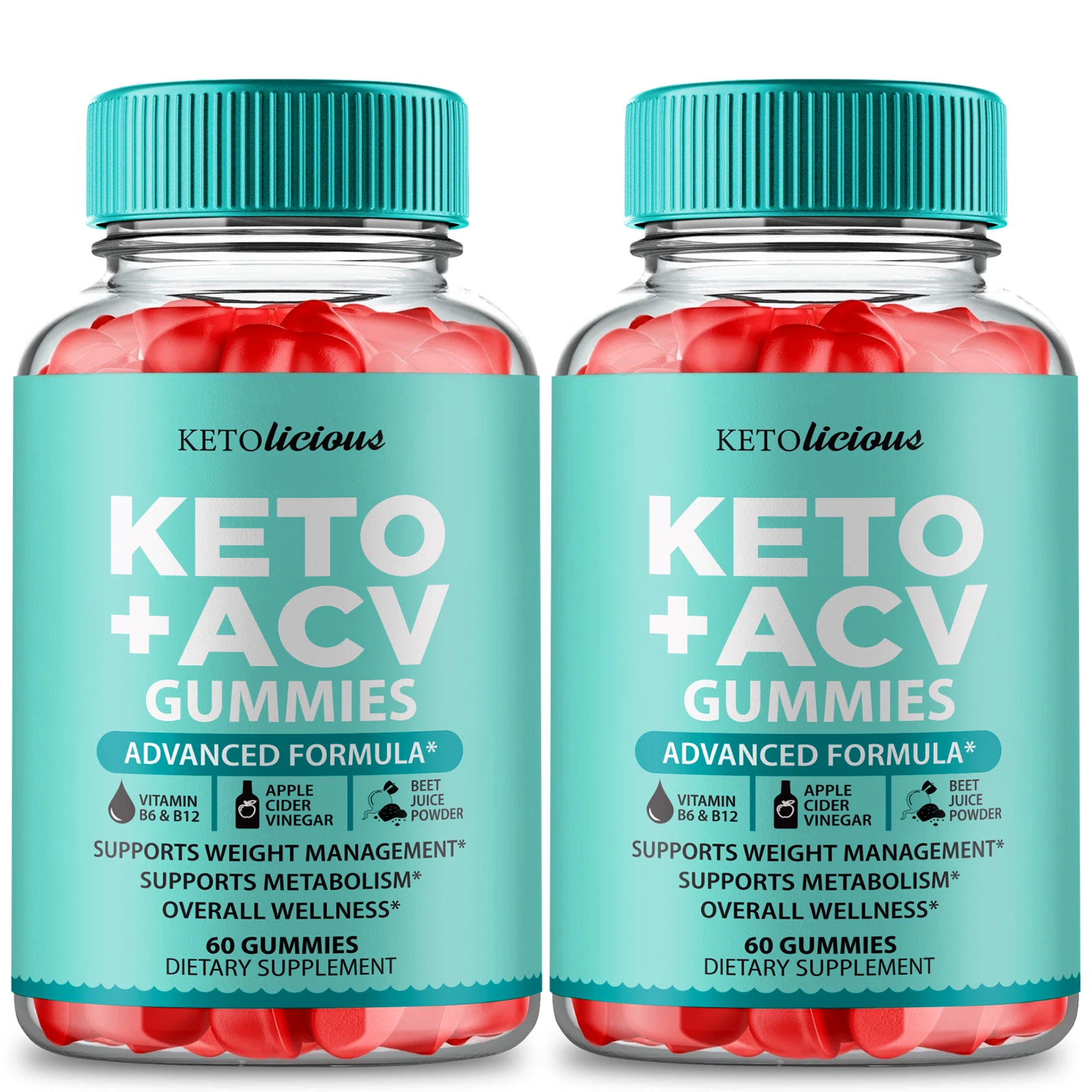 (2 Pack) Ketolicious Keto ACV Gummies for Advanced Weight Loss and Energy