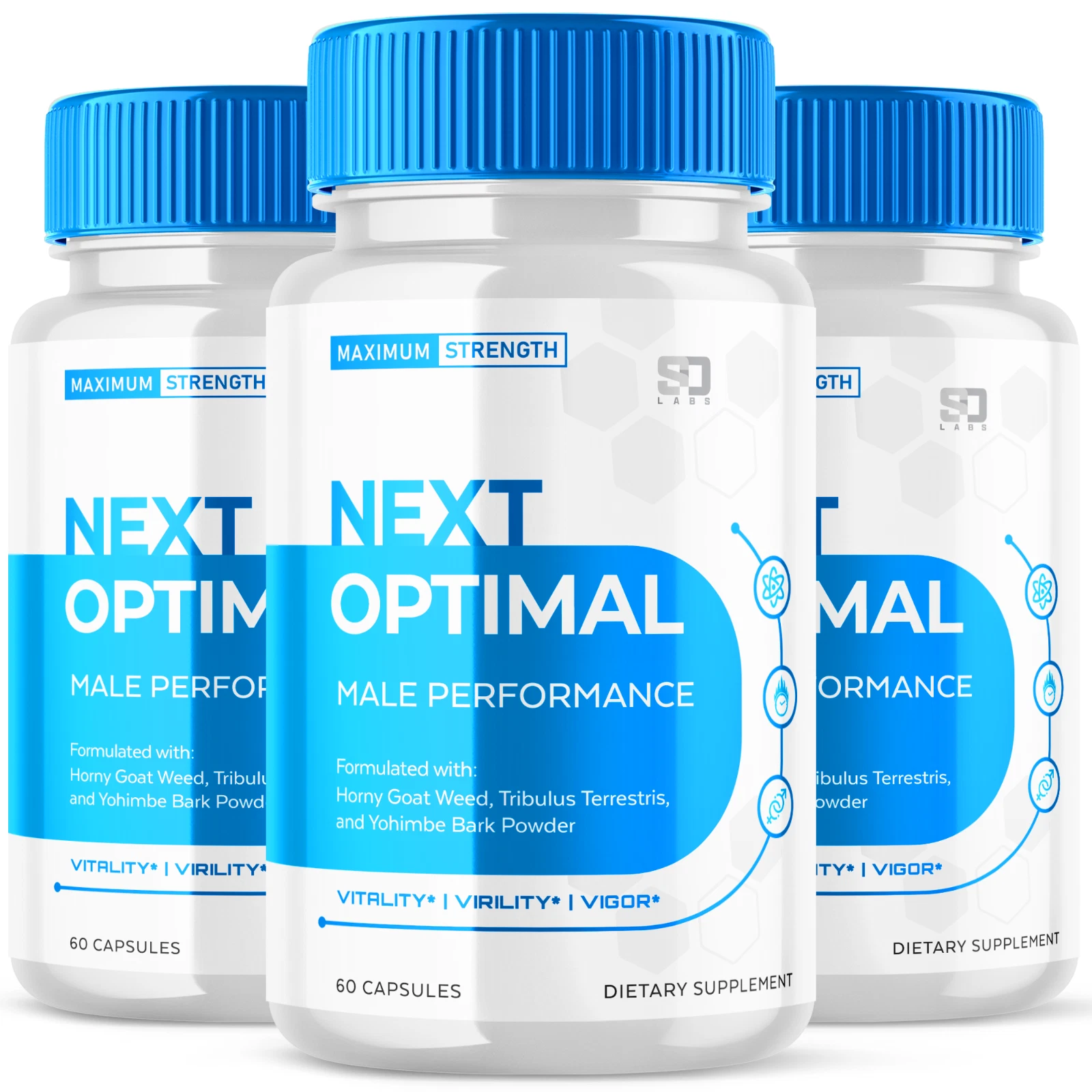 (3 Pack) Next Optimal Men Pills Maximize Energy, Vitality & Stamina 180 Capsules
