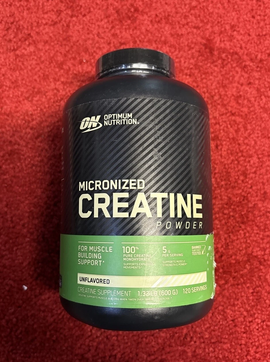 Micronized Creatine Powder Unflavored 1.32 lbs 600g 120 Servings Exp 5/26