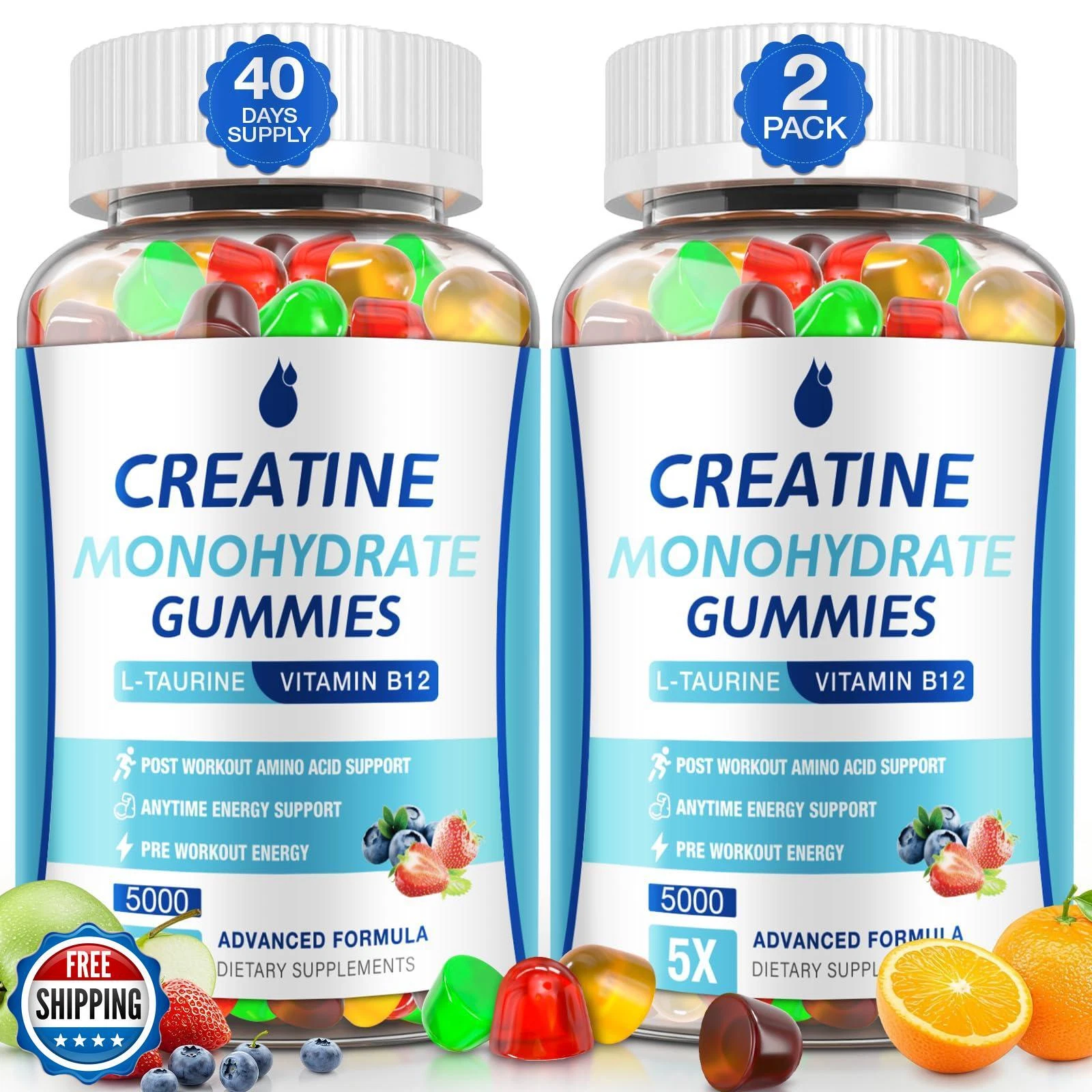 Creatine Gummies for Men and Women - Creatine Monohydrate Gummies 5g, Muscle