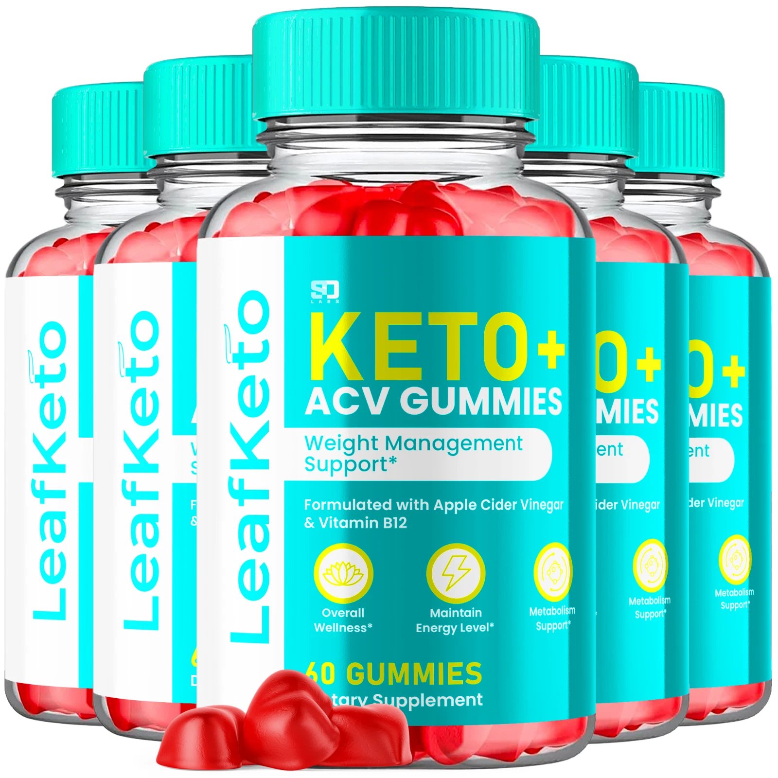 Leaf Keto ACV Gummies Supports Weight Management, Energy & Wellness (5 Pack)