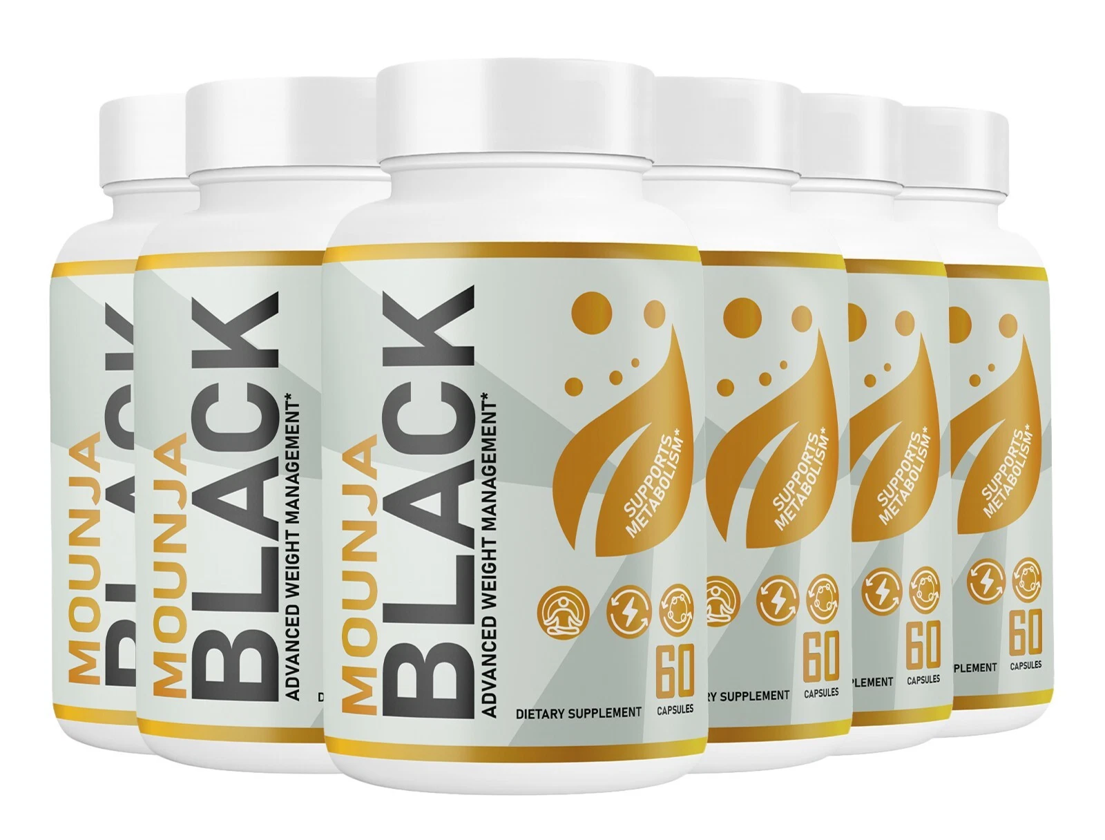 (6 Pack) Mounja Black Capsules for Weight loss, Advanced Fat-Burning Formula