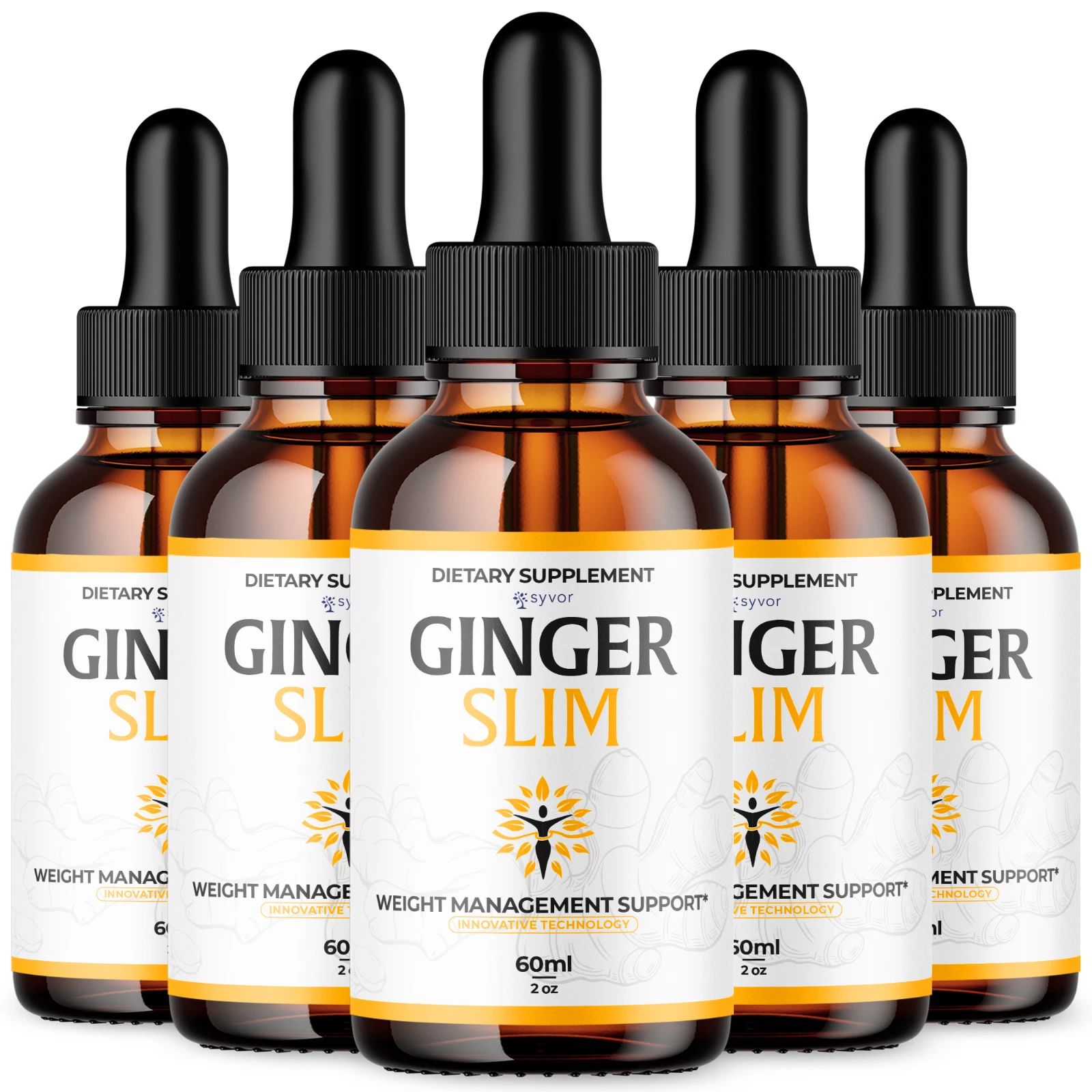 Ginger Slim Drops Advanced Formula Supplement All Natural Vitamin Tincture 60ML