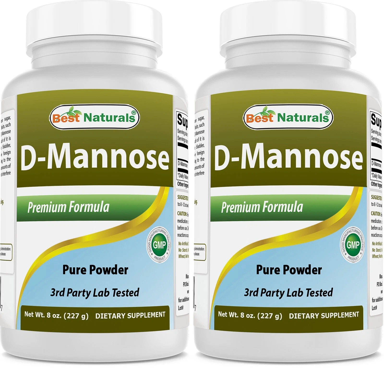 2 Pack Best Naturals D-Mannose Pure Powder 8 OZ