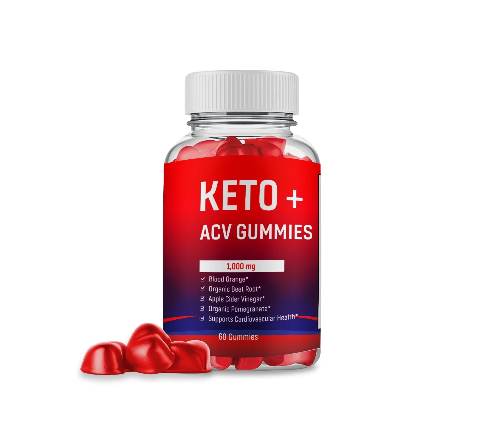 Keto Slimming Gummies Apple Cider Vinegar ACV Weight Loss 60 Gummy USA 1,000mg