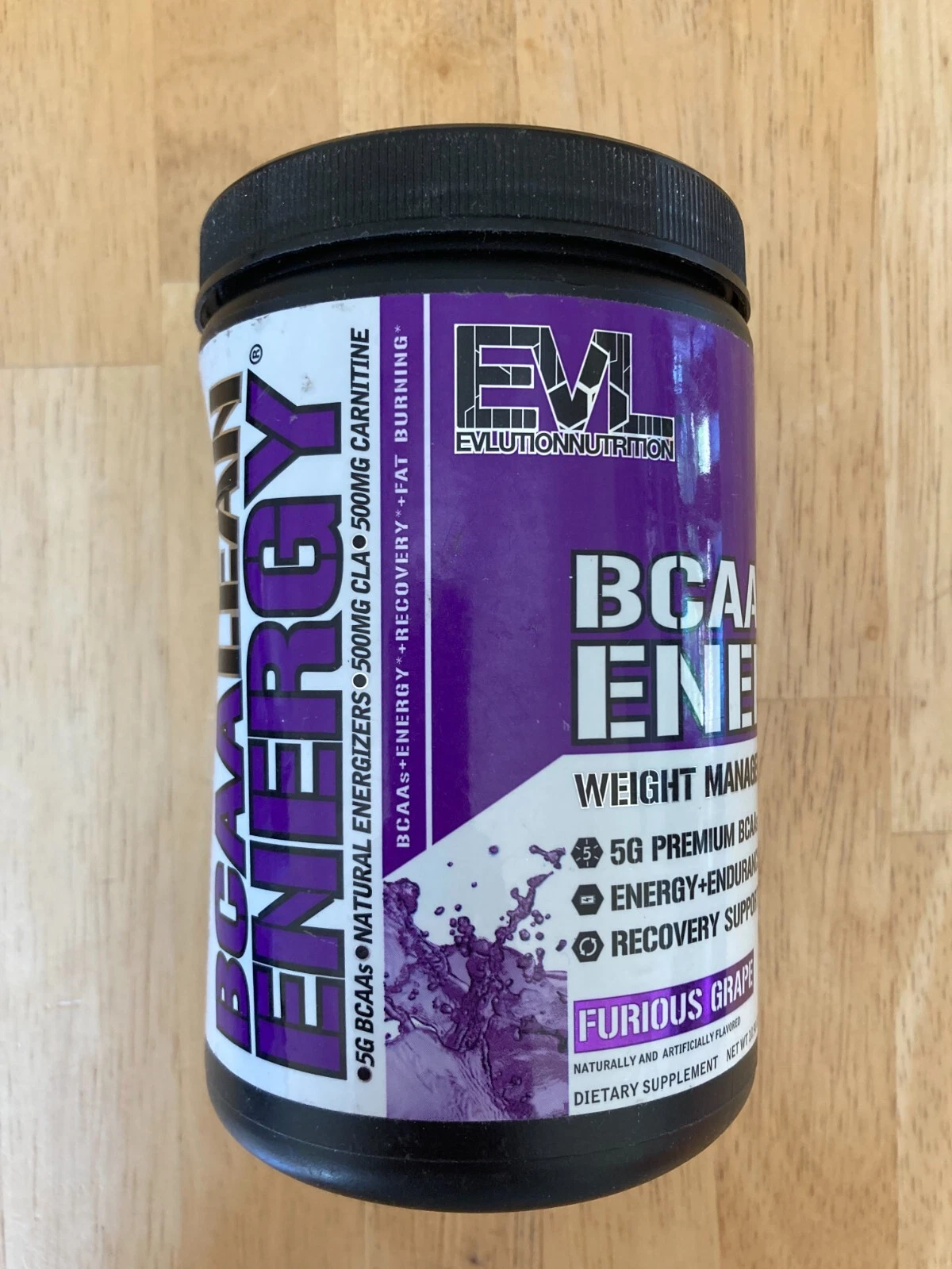 EVL Evlution Nutrition, BCAA LEAN ENERGY, Furious Grape, 10.9 oz (309 g)