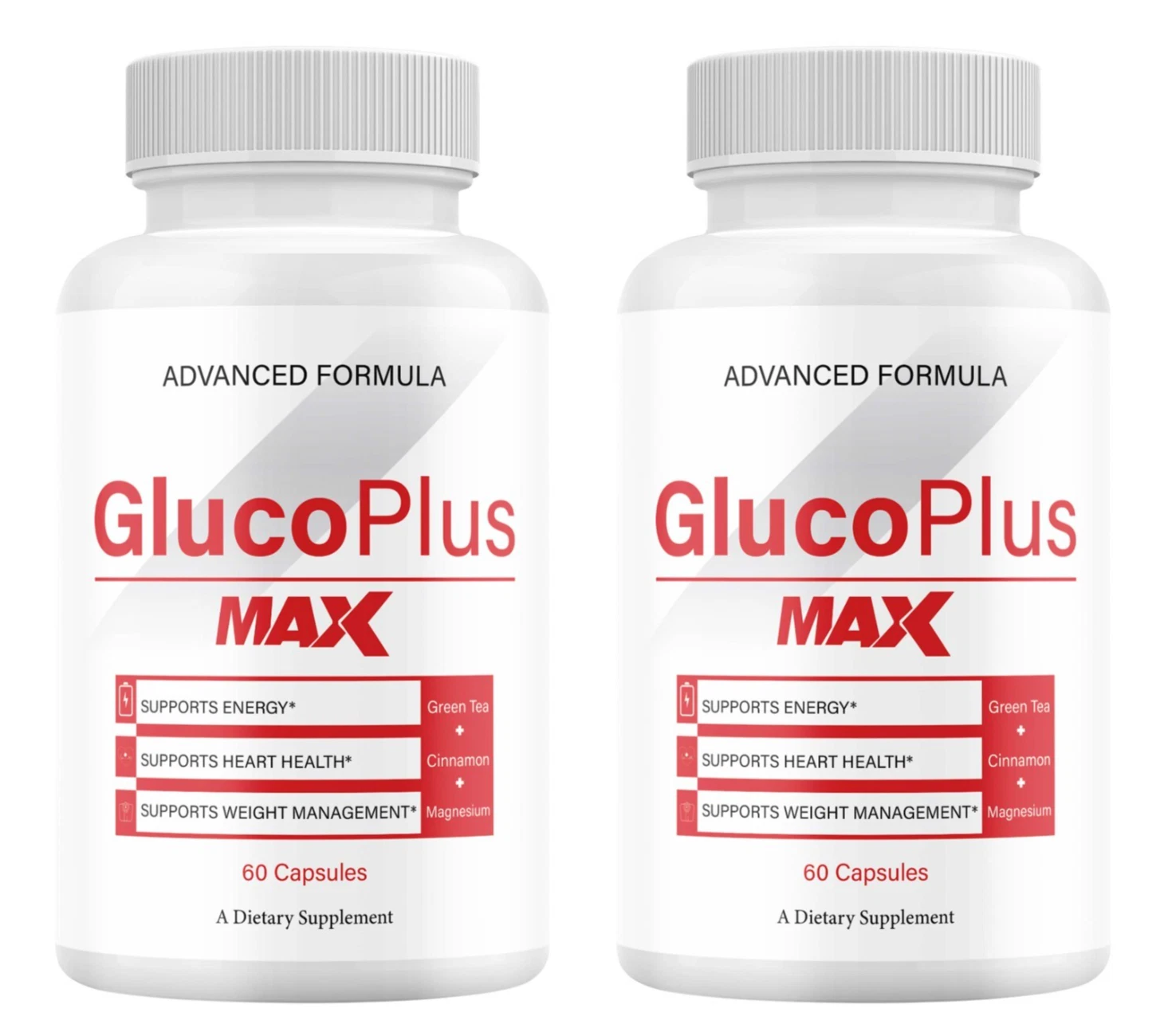 GlucoPlus Blood Optimizer Capsules, Max Strengtht, Gluco Plus Pills (2 Pack)