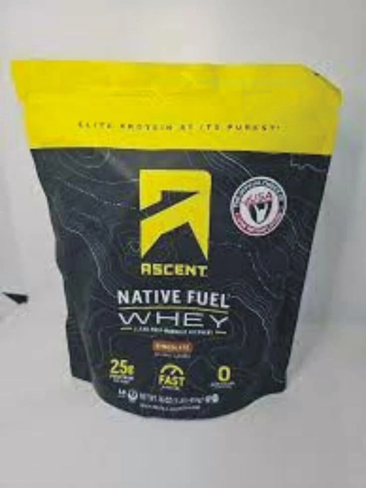 Ascent Native Fuel Whey Protein Powder - Post Workout Whey Protein Isolate, Zero