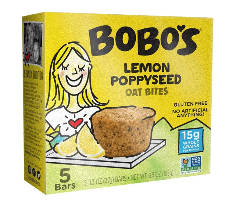 Bobo's Oat Bars - Oat Bites Lemon Poppyseed - Case Of 6-5/1.3 Oz