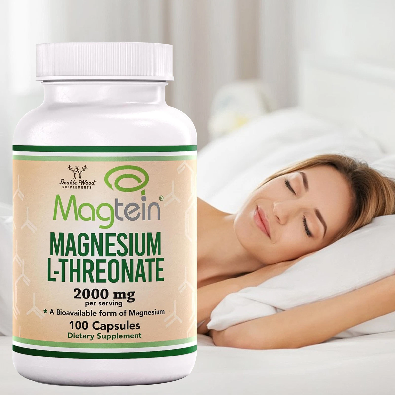 Double Wood Supplements Magnesium L Threonate - Brain Booster, Memory & Focus