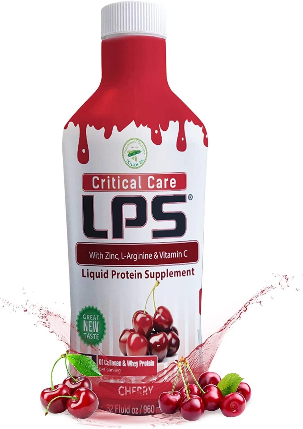 LPS Critical Care Liquid Protein Supplement Whey Protein Zinc Cherry 32 Ounces