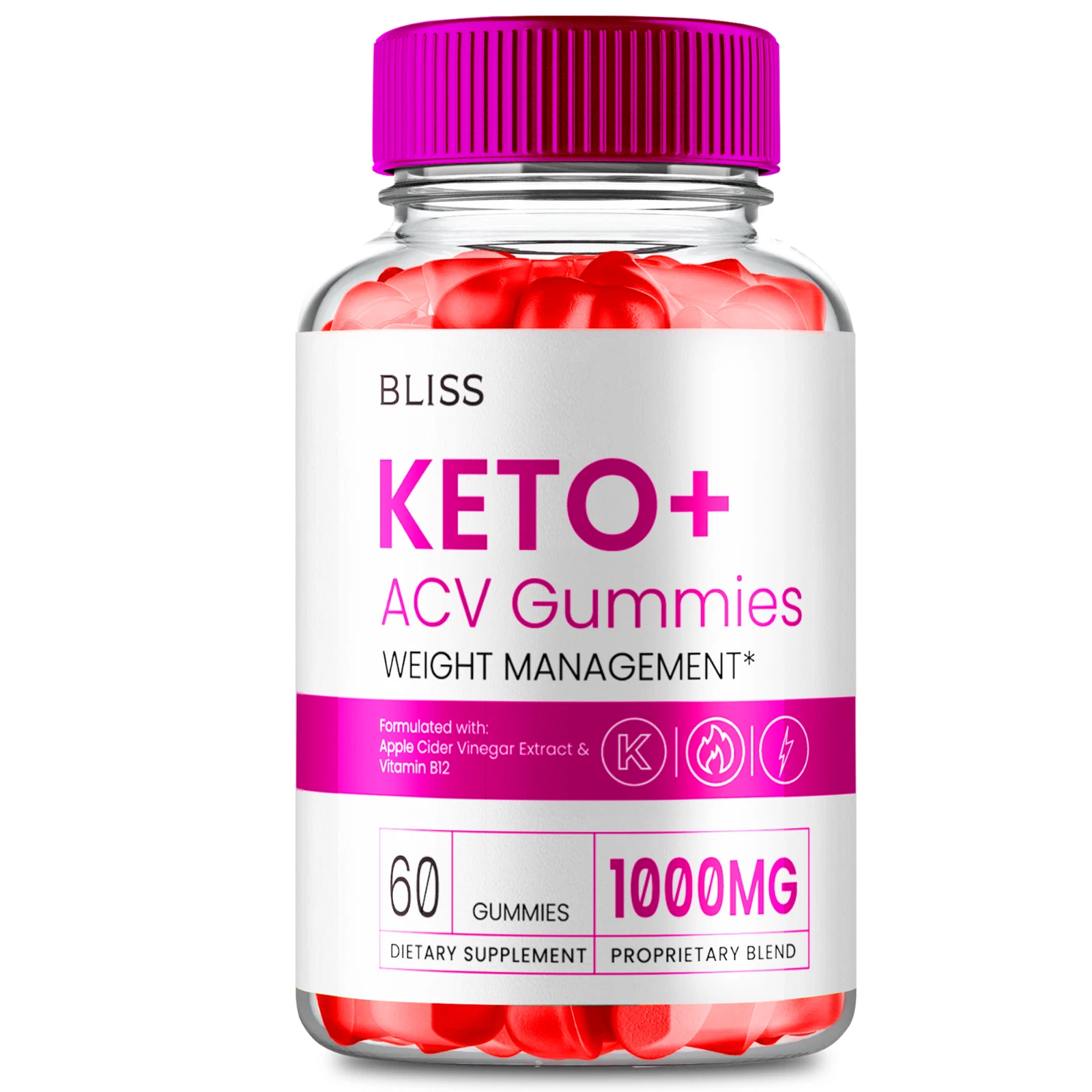 Bliss Keto Gummies, Bliss Keto ACV Gummies Weight Loss, Fat Burn (60 Gummies)