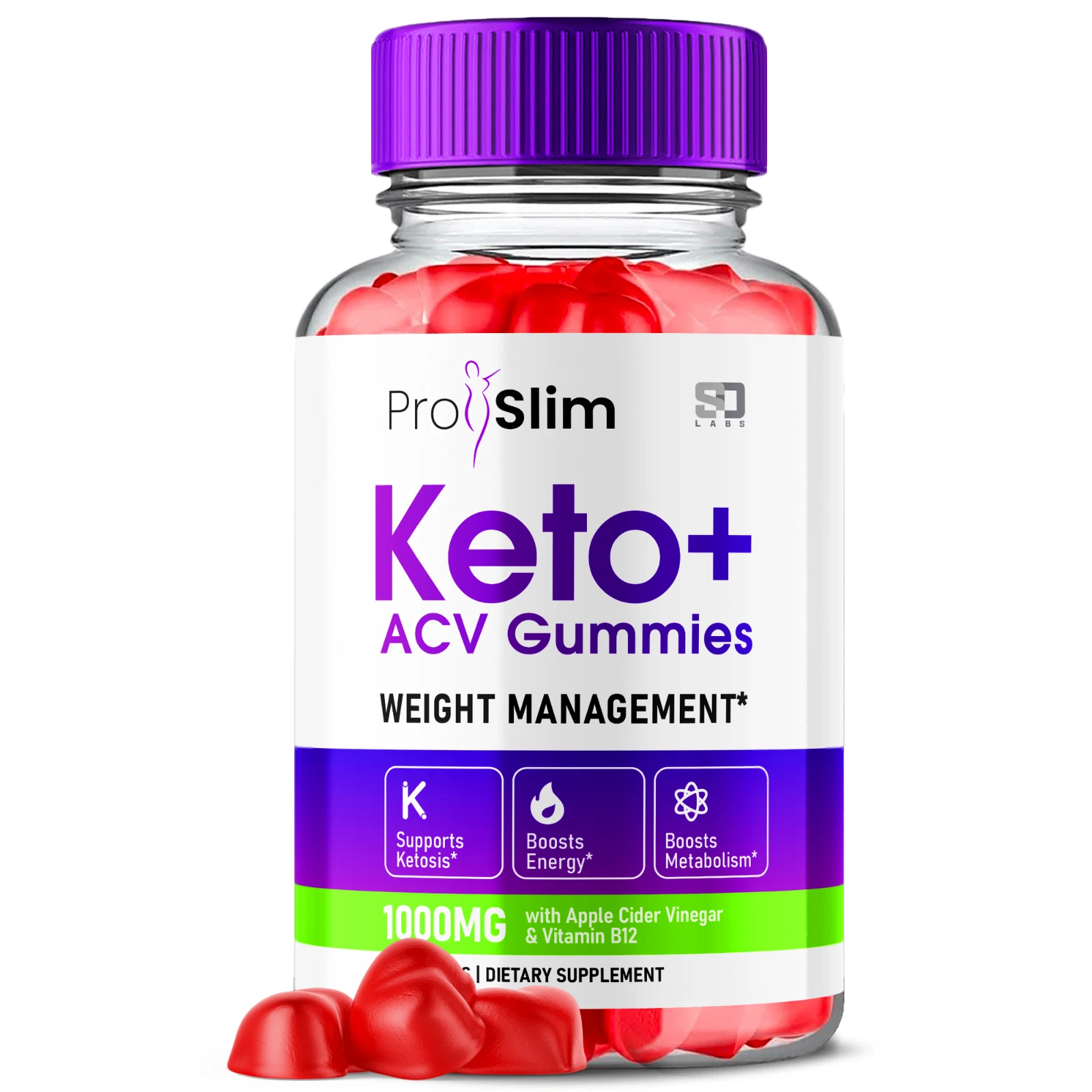 Proslim Keto Gummies, Pro Slim ACV Keto Weight Loss Gummies (60 Gummies)