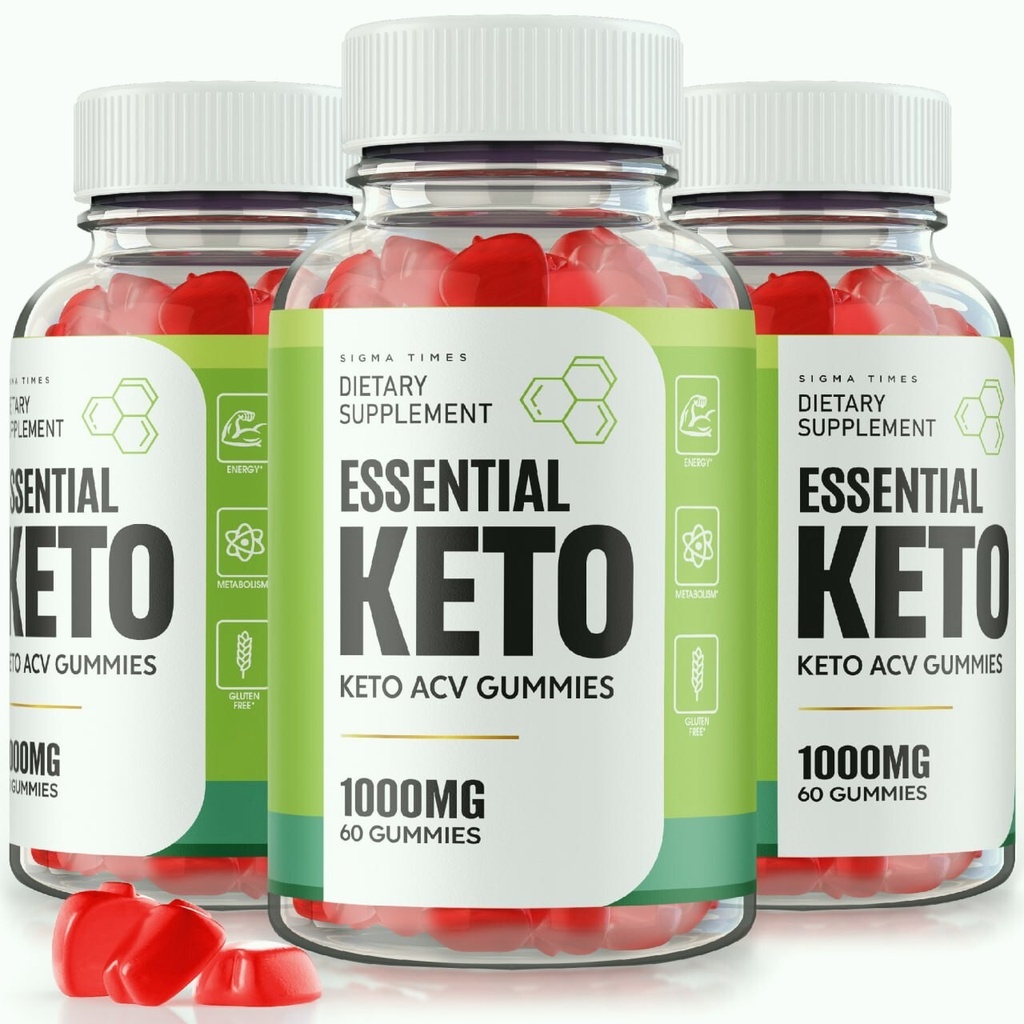 (3 Pack) Essential Keto ACV Gummies to Burn Belly Fat and Weight Loss