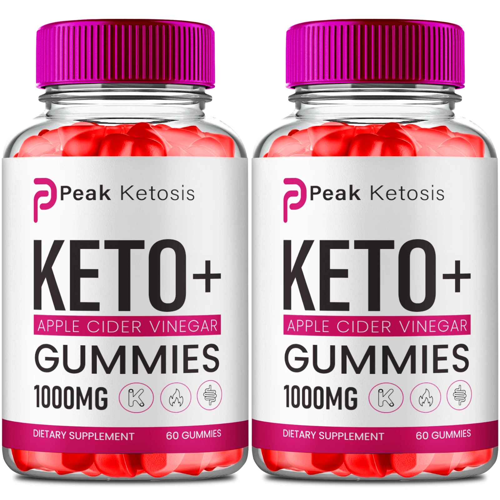 Peak Ketosis Keto ACV Gummies, Peak Ketosis Max Strength Supplement (2 Pack)