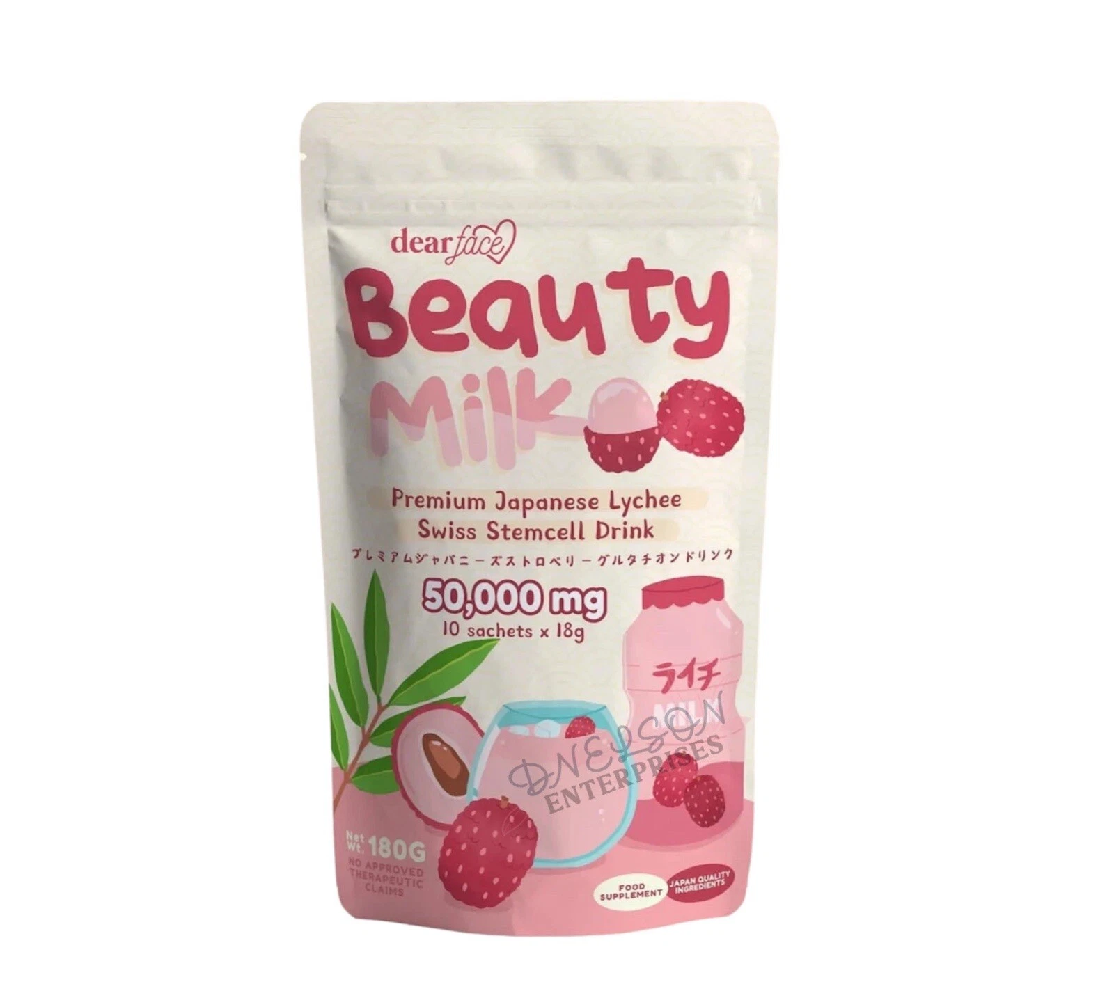 20 Sachets Dear Face Beauty Milk Premium Japanese Lychee