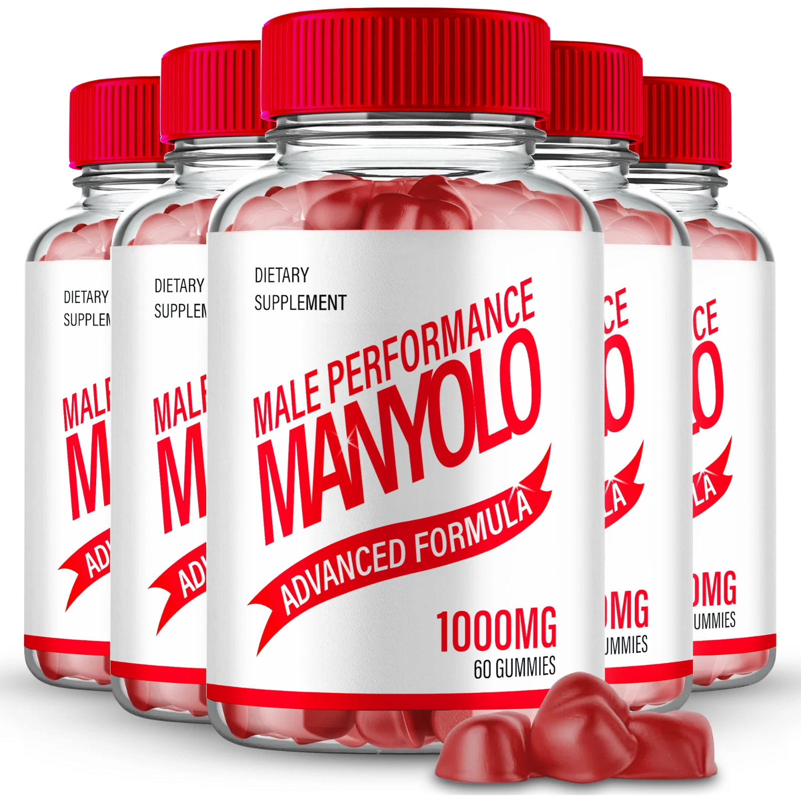 (5 Pack) Manyolo Gummies for Men, Man yolo Advanced Performance Supplement Gummy
