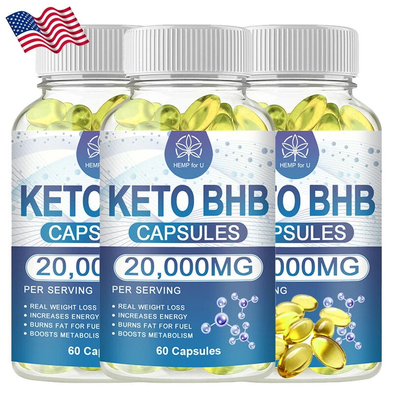 3X BHB Keto Diet Pills 20000mg Burn Fat-ACV Advanced Ketosis,Weight Loss,Detox