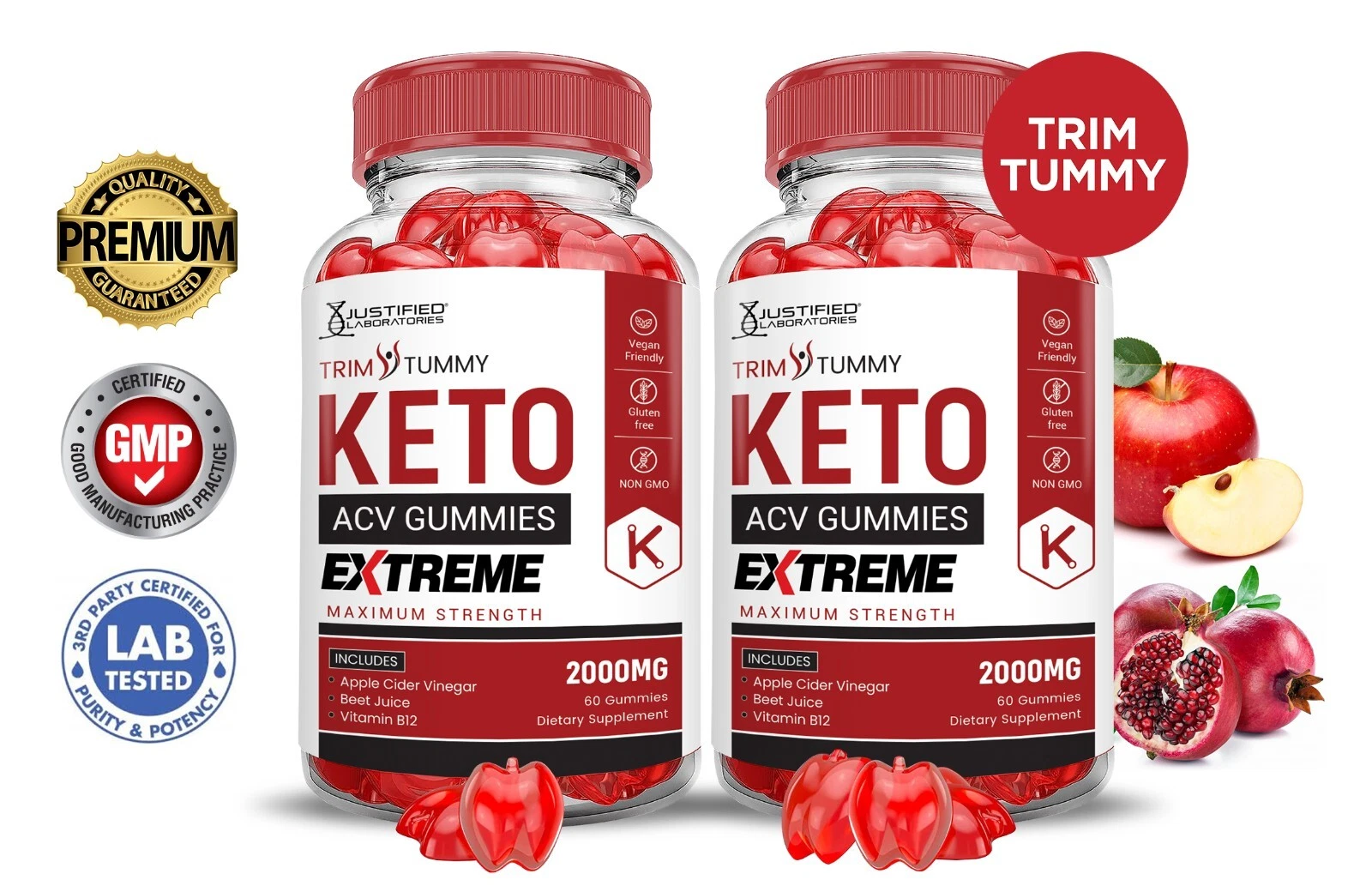 Trim Tummy Keto Extreme ACV Gummies 2000MG Apple Cider Vinegar 120 Gummys