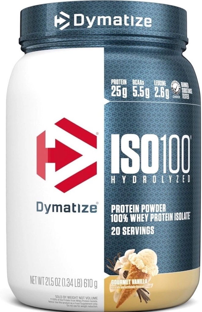 DYMATIZE ISO100® Hydrolyzed Protein Powder 100% Whey Protein Isolate 20 Servings
