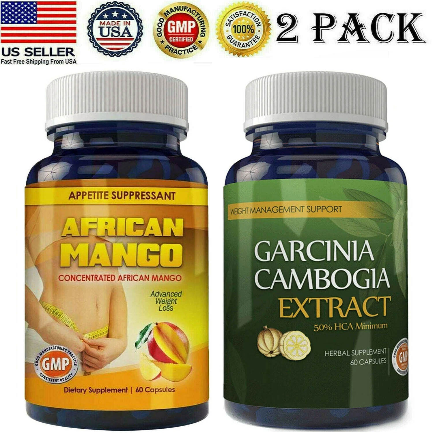 Garcinia Cambogia Extract & African Mango Weight Management Fat Burner Capsules