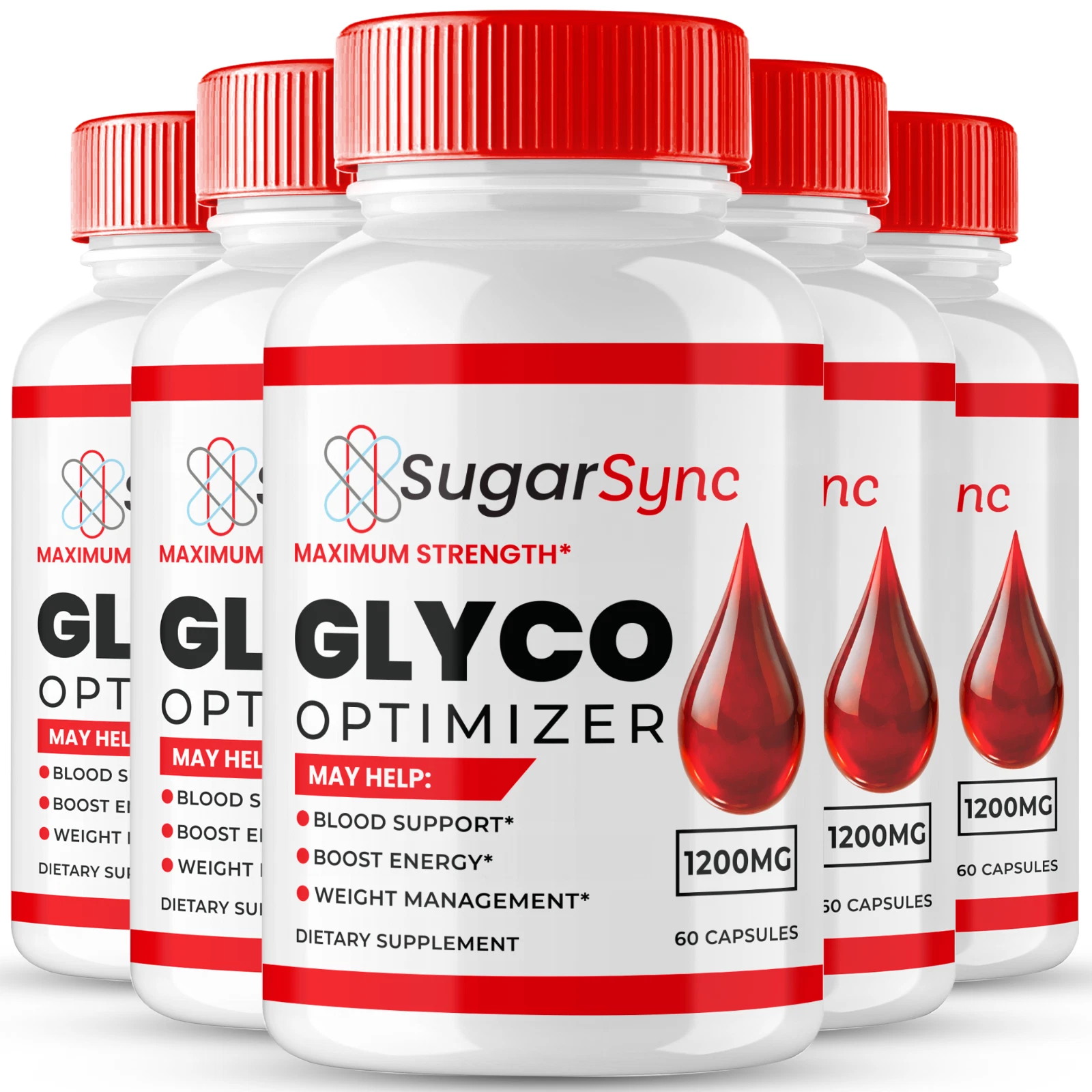 (5 Pack) Sugar Sync Glyco Optimizer Capsules, Blood Formula Support Pills