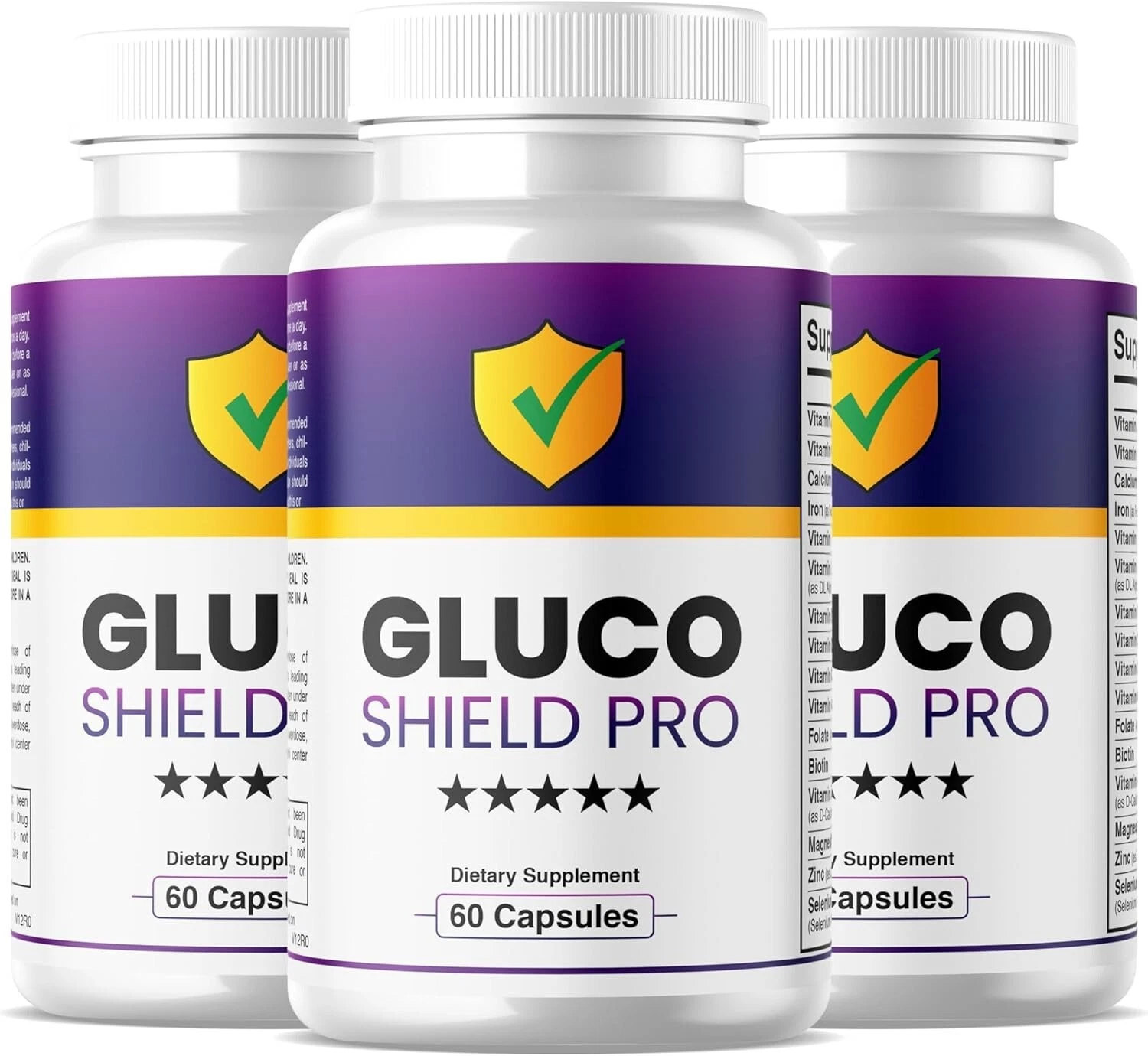 Gluco Shield Pro All Natural Advanced Formula Supplements (180 Capsules) 3-Pack