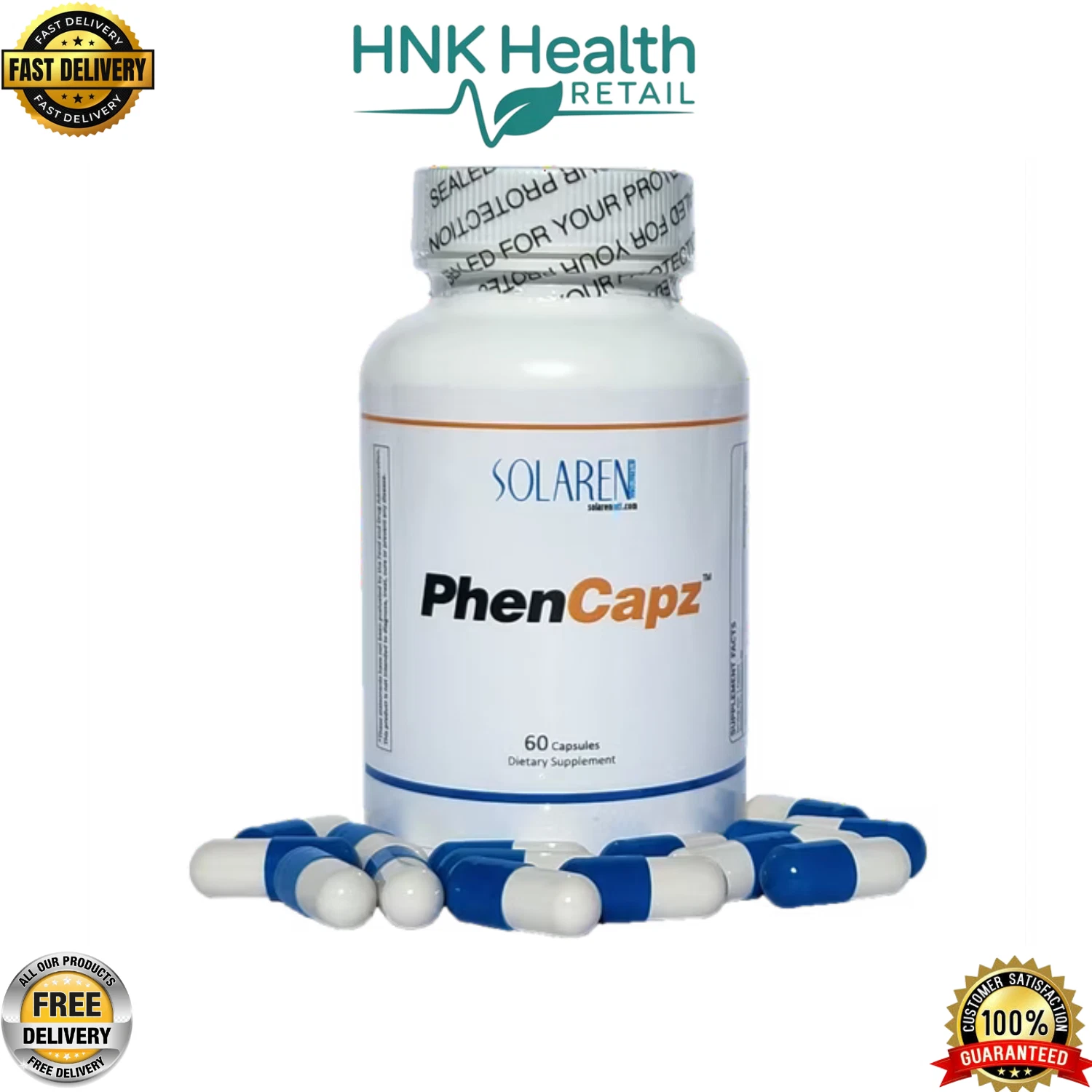 PhenCapz Weight Loss Pills – 60 Capsules | Appetite Suppressant & Fat Burner