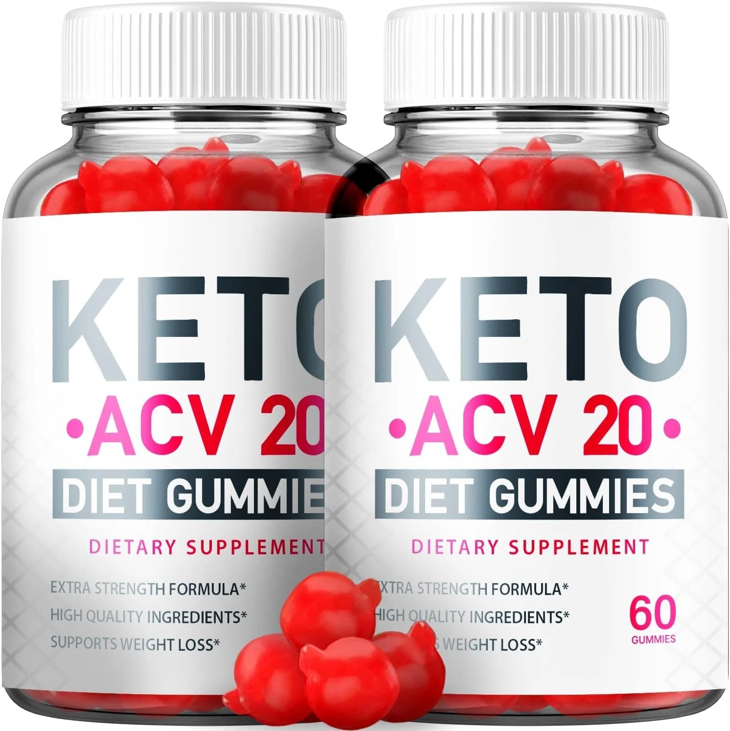 2 Pack - Keto ACV 20 Gummies - Vegan, Weight Loss Supplement - 120 Gummies