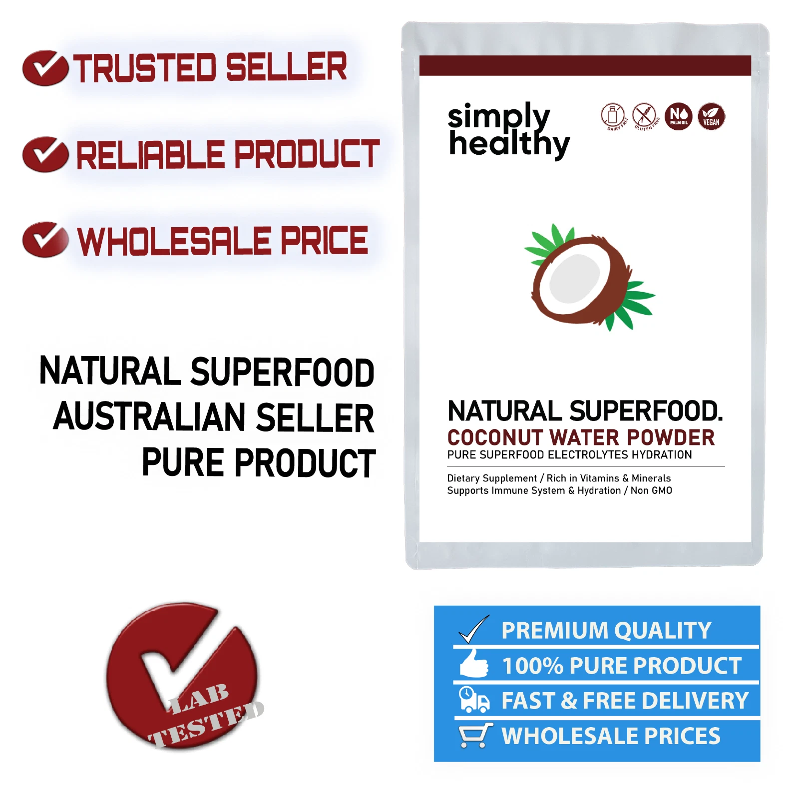 Coconut Water Powder 100g Cocos Nucifera Pure Superfood Electrolytes Hydration