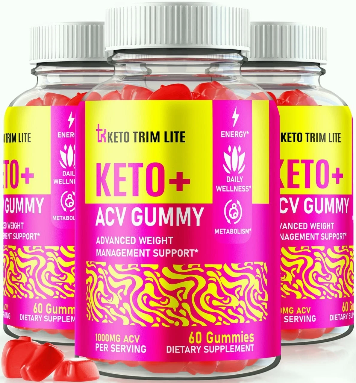 (3 Pack) Keto Trim Lite ACV Gummies, KetoTrimLite for Weight Loss & Fat Burning