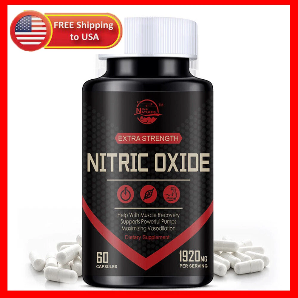 L-Arginine Nitric Oxide Testosterone Booster Energy Support Capsule 1920mg Caps