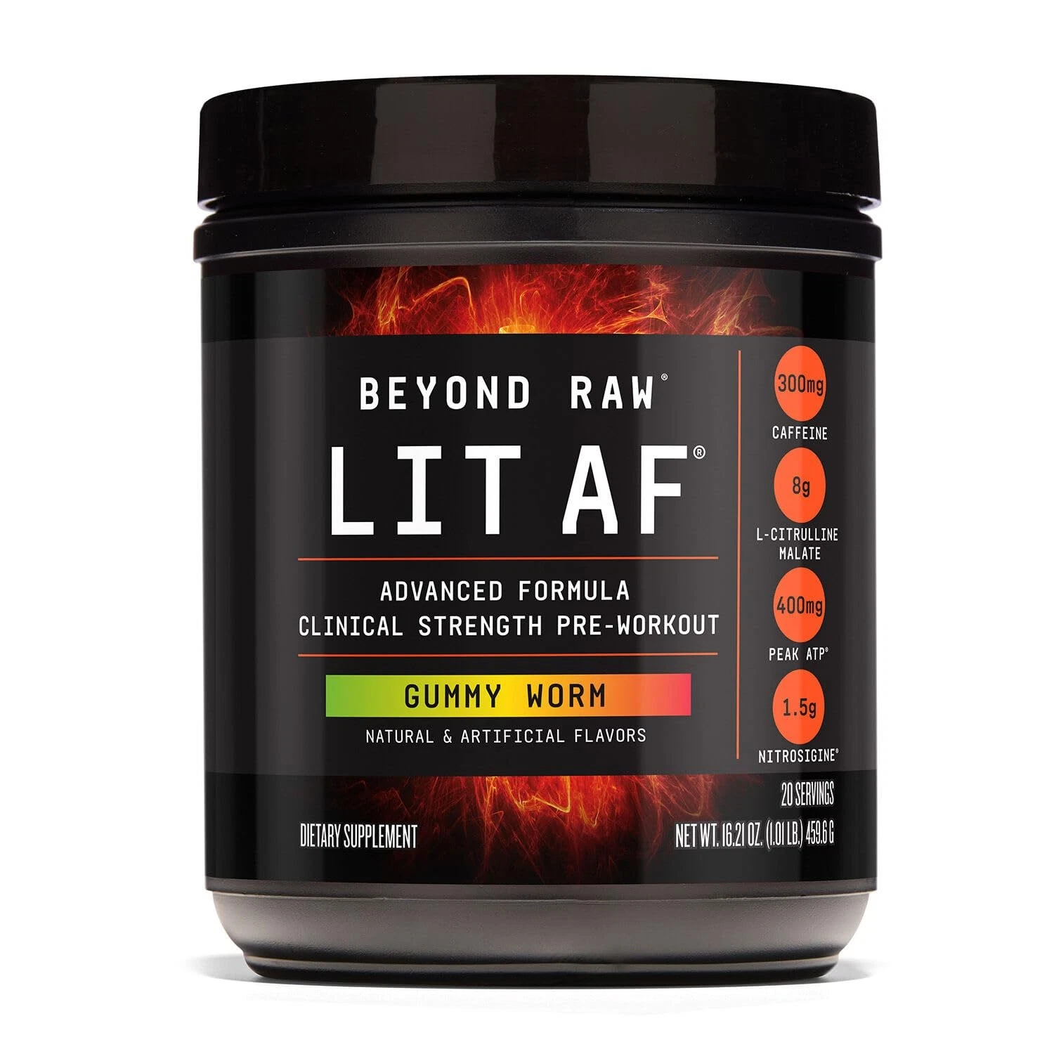 Beyond Raw LIT AF Pre-Workout Powder - 20 Servings