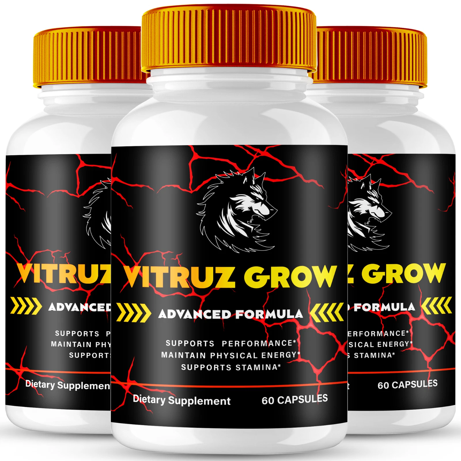 (3 Pack) Vitruz Grow For Men Capsules, VitruzGrow Maximum Male Performance Pills