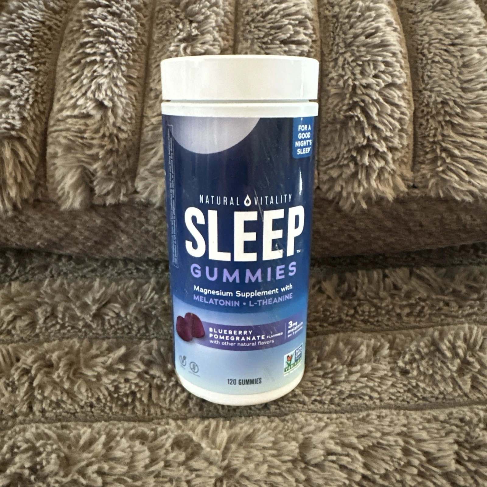 Natural VItality SLEEP / CALM Magnesium Supplement Anti-Stress Gummies (120 ct)