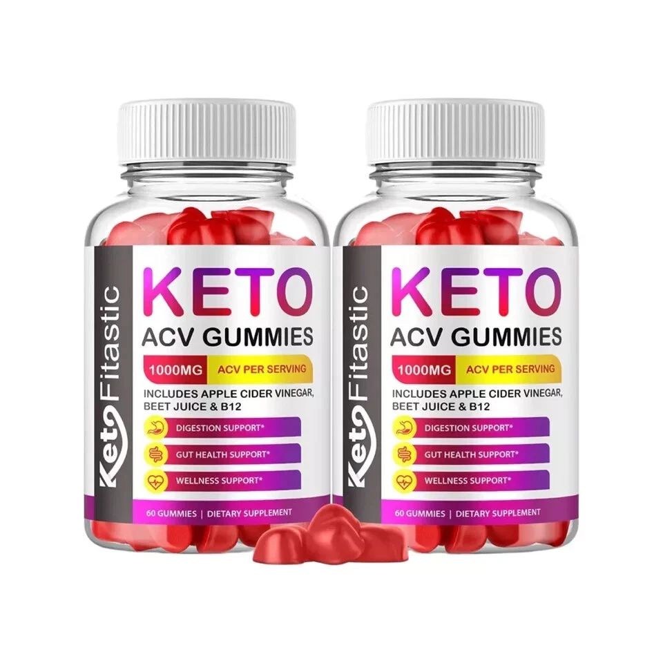 Keto Fitastic Gummies Keto ACV Gummies Dietary Supplement (120 Gummies) 2-Pack